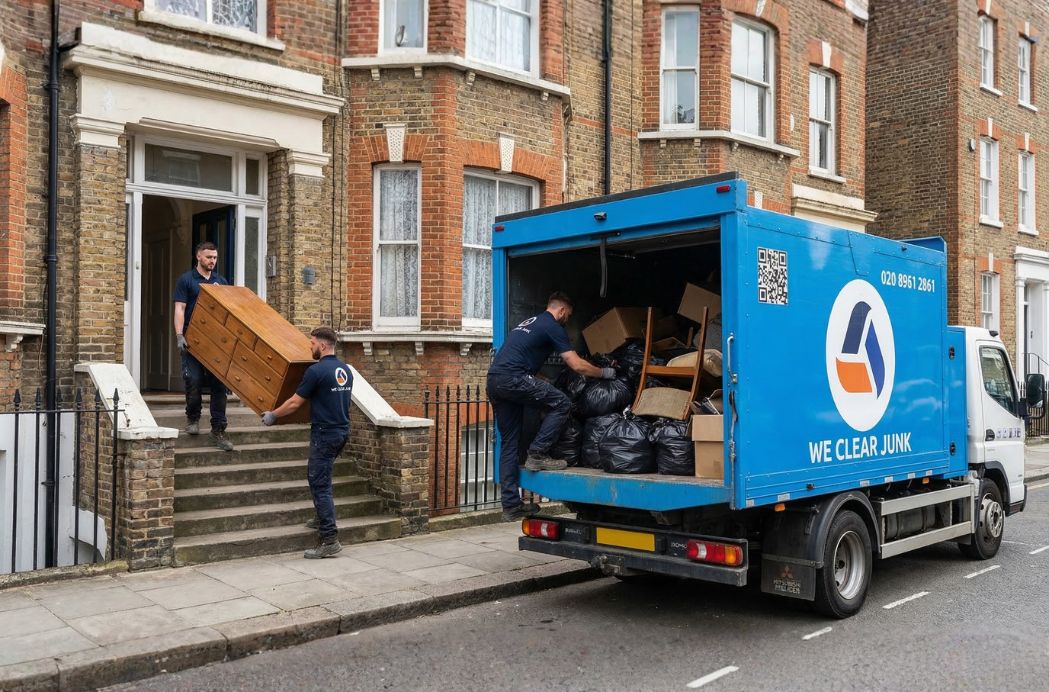 We Clear Junk team removing garden waste and junk from London property