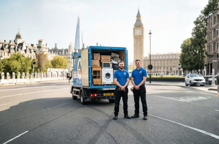 We Clear Junk same day man and van rubbish removal truck with Big Ben London